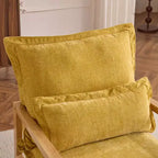 Chenille Velvet Accent Armchair with Lumbar Pillow, Single Seat – Beige / Blue / Brown / Dark Green / Gray / Mint Green / Teal / Yellow