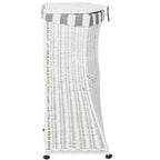 White Rattan Laundry Hamper with Lid, Single Compartment