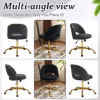 Multi-Color Velvet Armless Swivel Desk Chair with Wheels, Single Seat