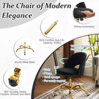 Multi-Color Velvet Armless Swivel Desk Chair with Wheels, Single Seat