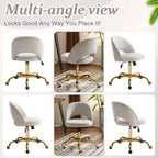 Multi-Color Velvet Armless Swivel Desk Chair with Wheels, Single Seat