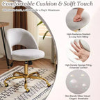 Multi-Color Velvet Armless Swivel Desk Chair with Wheels, Single Seat