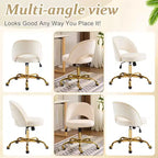 Multi-Color Velvet Armless Swivel Desk Chair with Wheels, Single Seat
