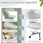 Multi-Color Velvet Armless Swivel Desk Chair with Wheels, Single Seat