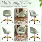 Multi-Color Velvet Armless Swivel Desk Chair with Wheels, Single Seat