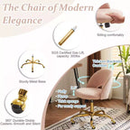 Multi-Color Velvet Armless Swivel Desk Chair with Wheels, Single Seat