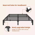 Black Metal Platform Bed Frame, No Box Spring Needed, Supports up to 800 lbs, for 1–2 Person