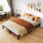 Black Metal Platform Bed Frame, No Box Spring Needed, Supports up to 800 lbs, for 1–2 Person