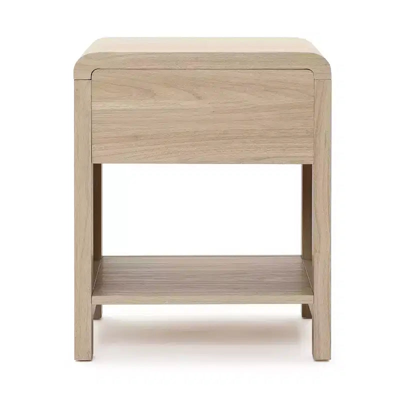 Brown Nightstand with Drawer & Open Shelf, 1-Piece