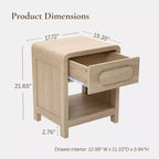 Brown Nightstand with Drawer & Open Shelf, 1-Piece