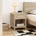 Brown Nightstand with Drawer & Open Shelf, 1-Piece