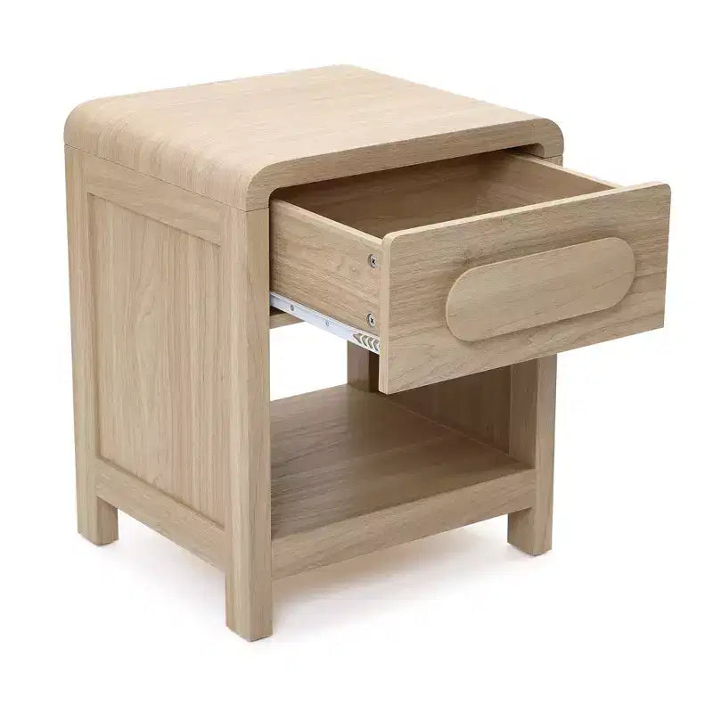 Brown Nightstand with Drawer & Open Shelf, 1-Piece