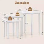 White Farmhouse Rectangle Nesting Side Table Set, 3-Piece