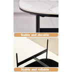White Square Coffee Table with Open Shelf, 4-Leg Ceramic Base, 1-Person Assembly