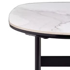 White Square Coffee Table with Open Shelf, 4-Leg Ceramic Base, 1-Person Assembly