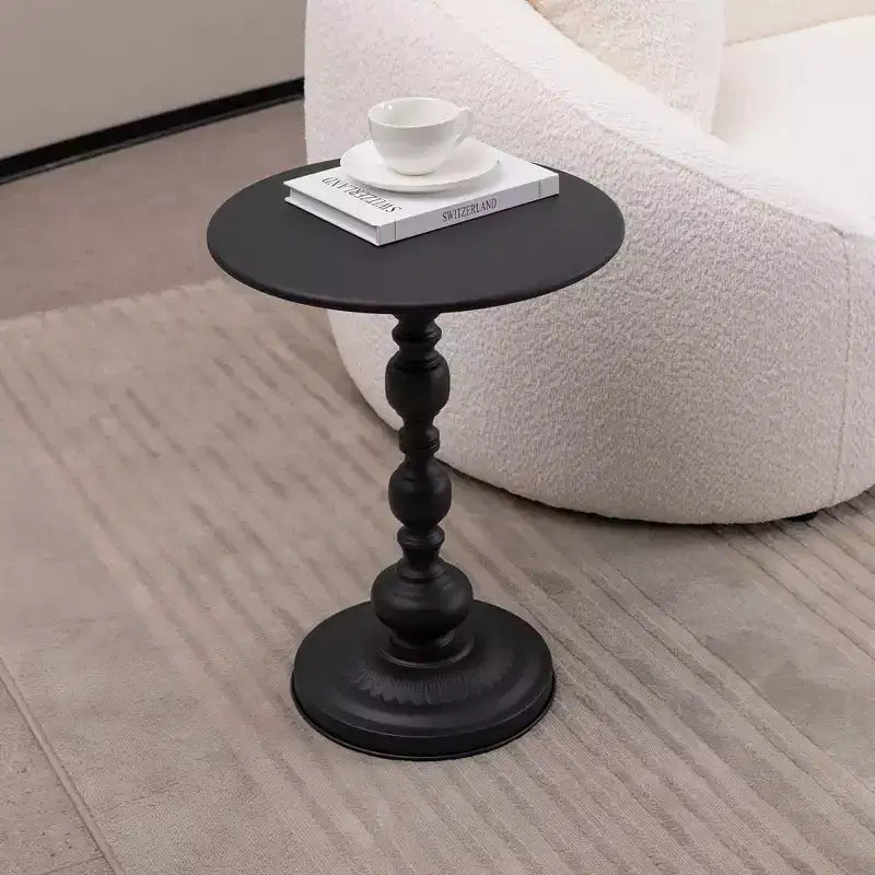 Fun little toys brand 2P, Vintage Metal Coffee Table End Table, Round Side Table for Sofa Bedside Nightstand, Accent Table Decorative Small