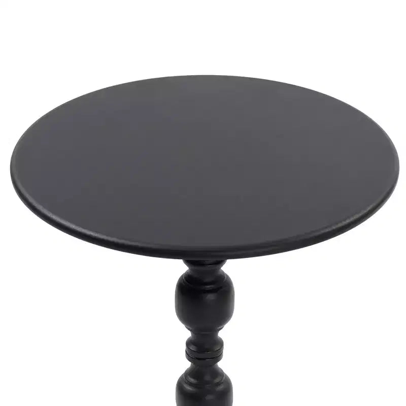 Black Vintage Round Metal Side Table, Set of 2