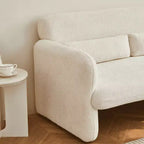 Velvet Loveseat Sofa with Lumbar Pillow, 2-Seat, Beige / Dark Gray / Green / Orange