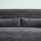 Velvet Loveseat Sofa with Lumbar Pillow, 2-Seat, Beige / Dark Gray / Green / Orange