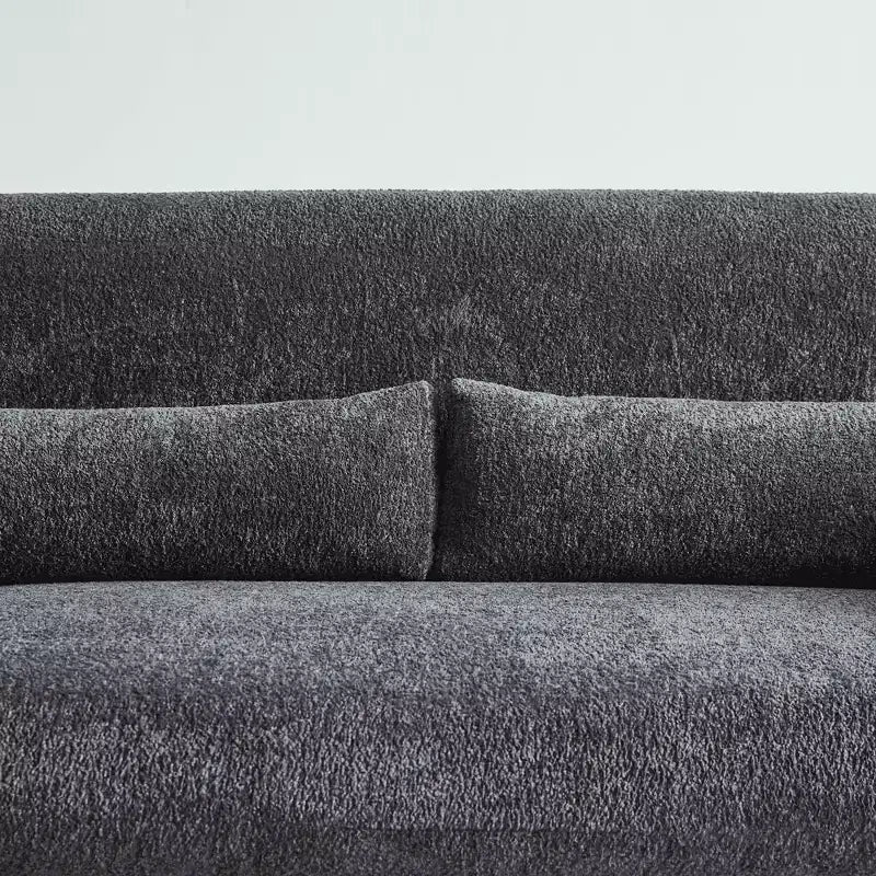 Velvet Loveseat Sofa with Lumbar Pillow, 2-Seat, Beige / Dark Gray / Green / Orange