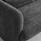 Velvet Loveseat Sofa with Lumbar Pillow, 2-Seat, Beige / Dark Gray / Green / Orange