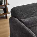 Velvet Loveseat Sofa with Lumbar Pillow, 2-Seat, Beige / Dark Gray / Green / Orange