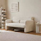 Velvet Loveseat Sofa with Lumbar Pillow, 2-Seat, Beige / Dark Gray / Green / Orange