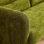 Velvet Loveseat Sofa with Lumbar Pillow, 2-Seat, Beige / Dark Gray / Green / Orange
