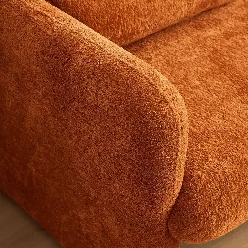 Velvet Loveseat Sofa with Lumbar Pillow, 2-Seat, Beige / Dark Gray / Green / Orange