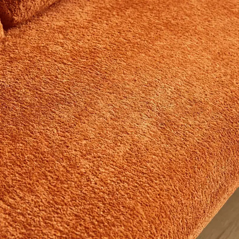 Velvet Loveseat Sofa with Lumbar Pillow, 2-Seat, Beige / Dark Gray / Green / Orange