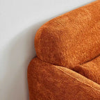 Velvet Loveseat Sofa with Lumbar Pillow, 2-Seat, Beige / Dark Gray / Green / Orange