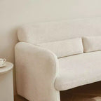 Velvet Loveseat Sofa with Lumbar Pillow, 2-Seat, Beige / Dark Gray / Green / Orange