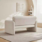 Velvet Loveseat Sofa with Lumbar Pillow, 2-Seat, Beige / Dark Gray / Green / Orange