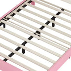 Cream & Pink Crown Headboard Platform Bed, Full Size, 1-Person (Kids)