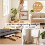 White Bamboo Folding TV Tray Table, Set of 2