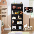 5/6-Tier Adjustable Bookshelf,Farmhouse Tall Bookcase, Freestanding Storage Organizer w/ Anti-Tip Kit for Home Office,Living Room,Study
