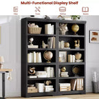 5/6-Tier Adjustable Bookshelf,Farmhouse Tall Bookcase, Freestanding Storage Organizer w/ Anti-Tip Kit for Home Office,Living Room,Study