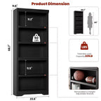 5/6-Tier Adjustable Bookshelf,Farmhouse Tall Bookcase, Freestanding Storage Organizer w/ Anti-Tip Kit for Home Office,Living Room,Study