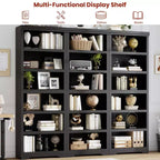 5/6-Tier Adjustable Bookshelf,Farmhouse Tall Bookcase, Freestanding Storage Organizer w/ Anti-Tip Kit for Home Office,Living Room,Study