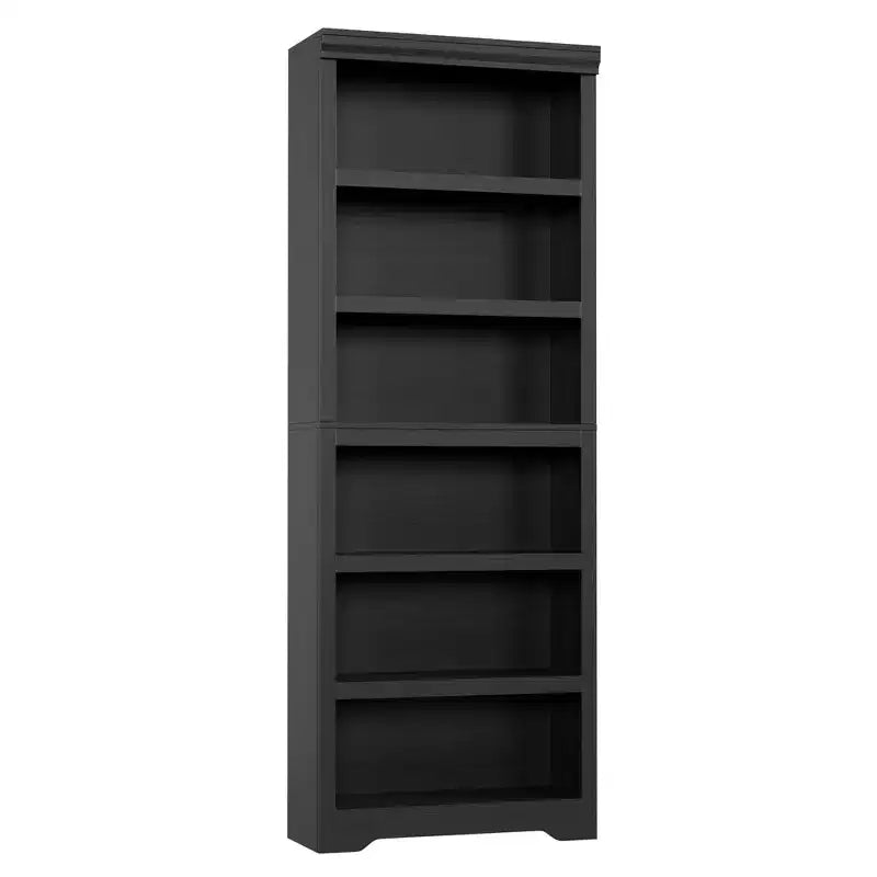 5/6-Tier Adjustable Bookshelf,Farmhouse Tall Bookcase, Freestanding Storage Organizer w/ Anti-Tip Kit for Home Office,Living Room,Study