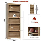 5/6-Tier Adjustable Bookshelf,Farmhouse Tall Bookcase, Freestanding Storage Organizer w/ Anti-Tip Kit for Home Office,Living Room,Study