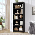 5/6-Tier Adjustable Bookshelf,Farmhouse Tall Bookcase, Freestanding Storage Organizer w/ Anti-Tip Kit for Home Office,Living Room,Study