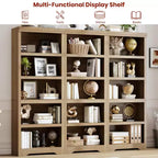 5/6-Tier Adjustable Bookshelf,Farmhouse Tall Bookcase, Freestanding Storage Organizer w/ Anti-Tip Kit for Home Office,Living Room,Study