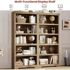 5/6-Tier Adjustable Bookshelf,Farmhouse Tall Bookcase, Freestanding Storage Organizer w/ Anti-Tip Kit for Home Office,Living Room,Study