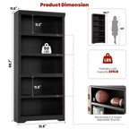 5/6-Tier Adjustable Bookshelf,Farmhouse Tall Bookcase, Freestanding Storage Organizer w/ Anti-Tip Kit for Home Office,Living Room,Study
