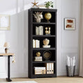 5/6-Tier Adjustable Bookshelf,Farmhouse Tall Bookcase, Freestanding Storage Organizer w/ Anti-Tip Kit for Home Office,Living Room,Study