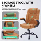 Black/Brown/Gray PU Leather Ergonomic Office Chair with Flip-Up Arms, Single Seat, 350 lbs Capacity