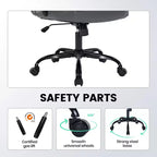 Black/Brown/Gray PU Leather Ergonomic Office Chair with Flip-Up Arms, Single Seat, 350 lbs Capacity