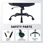 Black/Brown/Gray PU Leather Ergonomic Office Chair with Flip-Up Arms, Single Seat, 350 lbs Capacity
