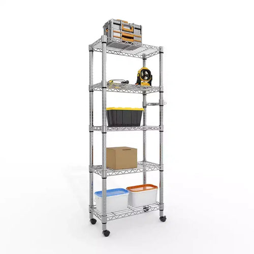5971.8 Rolling Garage Shelving Unit, 4-Tier Wire Storage Shelves with Wheels, 2640LBS Load Industrial Rack